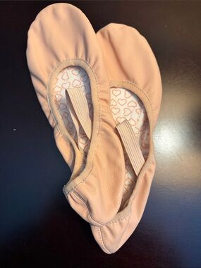 Bloch Peach Ballet Flats with Heart-Print Insole